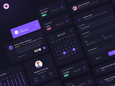 React UI Components Dark Mode by Alex Maslii for Magic Creators on Dribbble