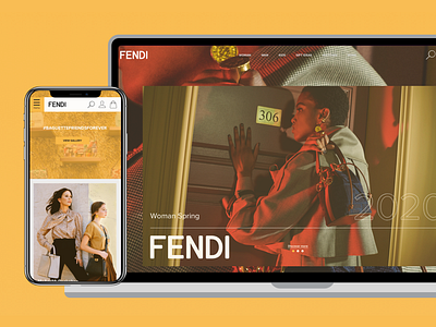 Fashion Fendi proposal branding design fendi homepage landingpage mobile ui uiux