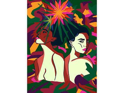 Girls and Gauguin color dailyui design dribbble illustration ipad procreate ui