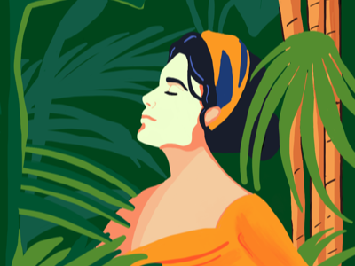 Part of the nature adobe color design dribbble girl illustration ipad procreate ui vector