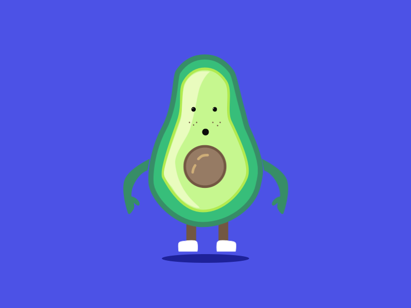 Avocado Jump animated gif animation avocado color dribbble illustration ui vector