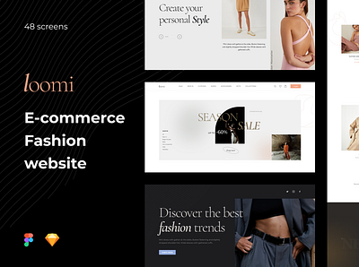 LOOMI. E-commerce fashion website banner branding clean elegant fashion illustration minimal ui ui kit ux web