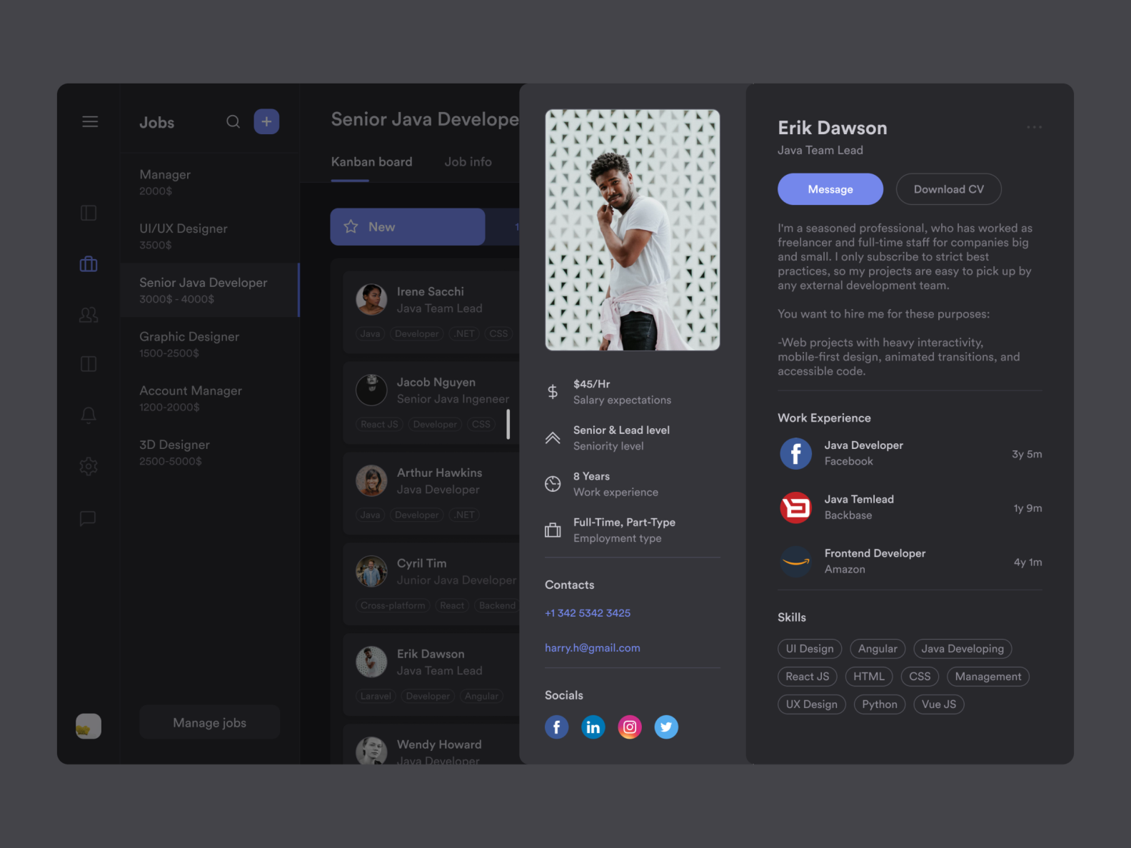 Applicant Dark View by Roman Cherepivskiy on Dribbble