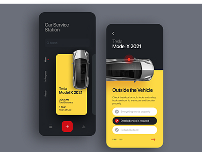 Car Service Concept - Dark Theme