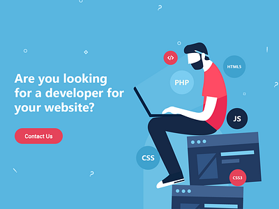 Hiredevelopers ablysoft colors design developer fatbit flat illustration ui