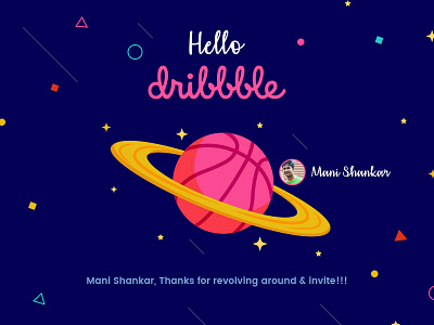 Hellodribbble appreciate colors design dribbble flat hello invite mani thanks