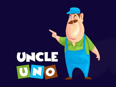 Uncle Uno animation character colors design nice