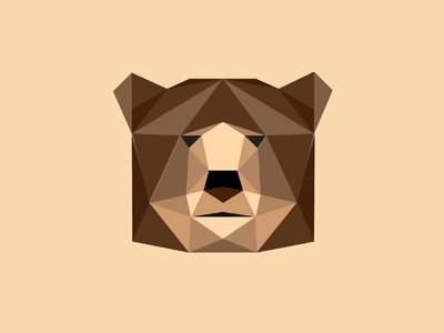 Polygos abstract animal bear color palette polygon