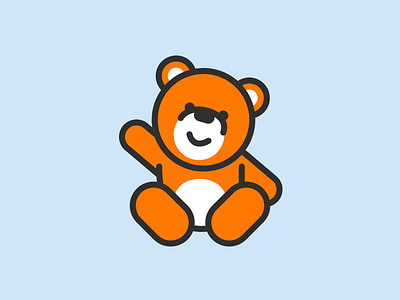 Bear design flat icon logo ui