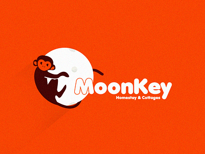 Moonkey animals branding colors cottages design holidays homestay key logo love moon nature resort space typography vacation