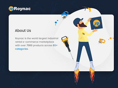 Roynac About Us design icon illustration vector