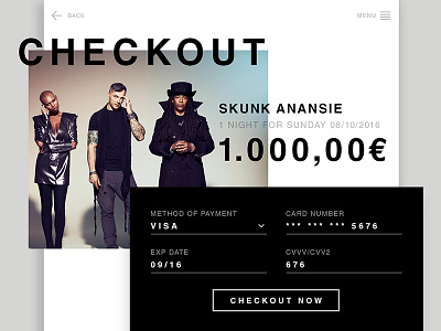 Checkout credit card #dailyui #002 001 anansie checkout dailyui interaction skunk ui ux