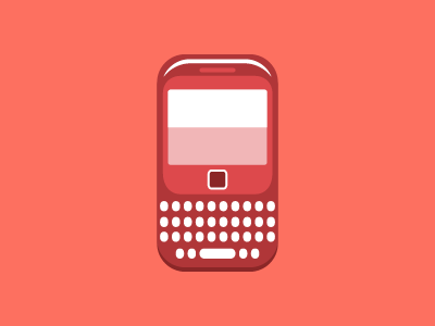 Flat Icon Red Smartphone