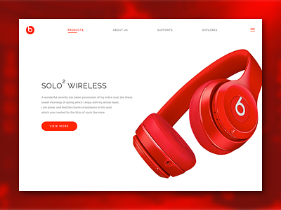 Daily UI #005 - Landing Page 005 beats daily dre headphones landing page red solo ui