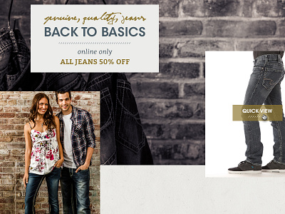 Back to basics clothing cta e commerce photography quick view texture typography web design