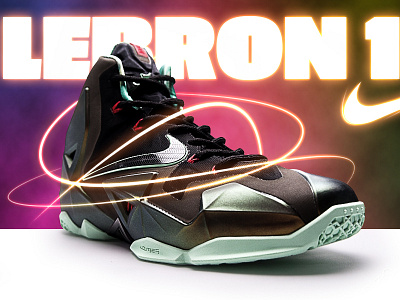 Glowing shoes hdr hero banner logo passion font photography typography wip