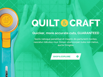 Quilt & Craft cta design duo tone ecommerce product typography user experience website