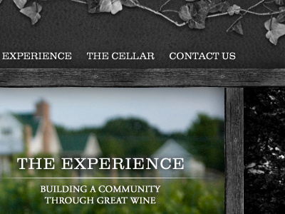 Vineyard Interface interface leather navigation photography texture typography vines web design winery wood
