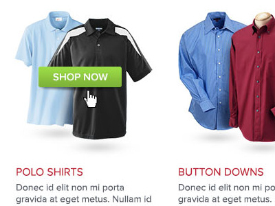 floating shirts! apparel category listing clothing cta ecommerce proxima nova