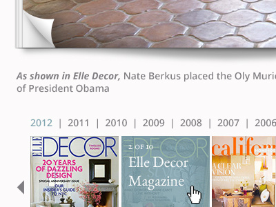 Magazine Spread archive navigation open sans page curl shadows