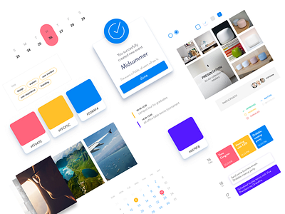 UI kit for corporative calendar app. Daily UI. Day 04.