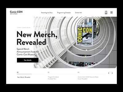 Comic Con. Concept. Menu animation comic con concept design event interaction design menu user interface design website
