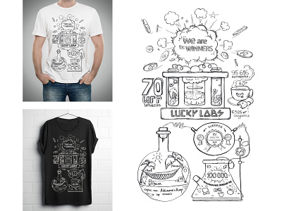 Print for T-shirt, 2015 brand design casino corporate gambling game illustraion style tshirt art