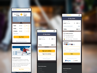 Arlanda Adaptive mobile site adaptive bookings responsive website ticket train travel