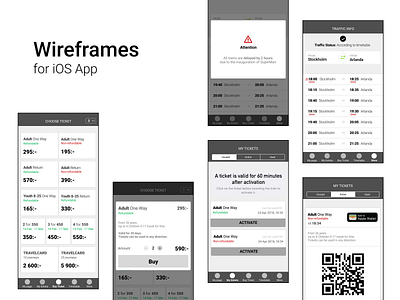 App Wireframes (starts from iPhone 5) app iphone 5 responsive sketches tickets travel ux wireframe