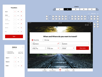 Cabin Crew Project booking checking crew design ios ipad ipad app service tickets train travel