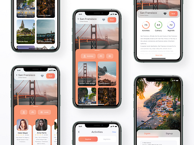 City Recommendation Concept App app case study city color concept design guide interface travel ui ux