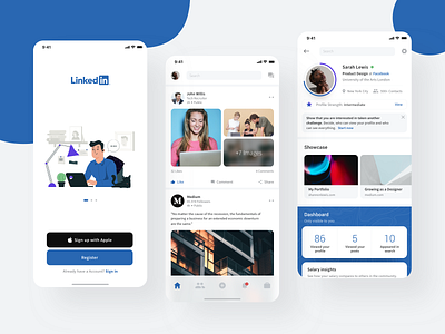 Linkedin UI Redesign by Mark Richert on Dribbble