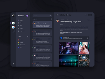 Email Client UI client color concept dark mode design email interface ui visual