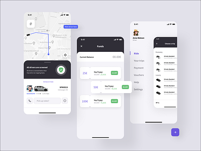 Ridesharing UI Kit app color concept design figma interface ride ride sharing typography ui uikit ux workinprogress