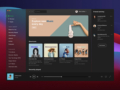 Spotify Big Sur UI app big sur branding color concept design interface music spotify ui ux