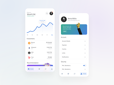 Crypto Platform UI app color concept crypto cryptocurrency design interface mobile mobile app mobile ui quick typography ui ux