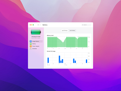 Monterey Battery UI Concept