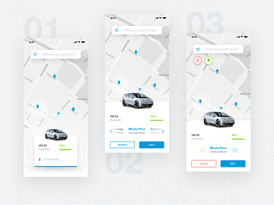 Car sharing Screens