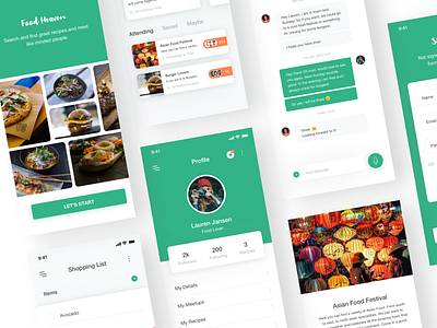 Food Heaven App Case Study animation app behance case study chat color concept design food interface ui ux