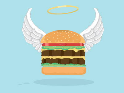 Cheesy angel angel bear burger cheese illsutration