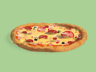 Pizza time! bear illustration pizza