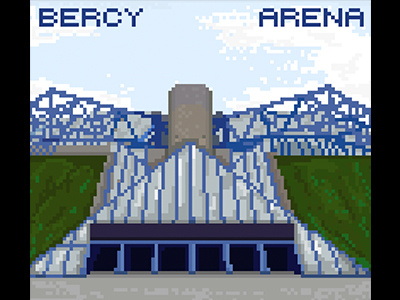 Pixelized Bercy bear illustration pixel