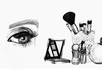 Illustration make up banner