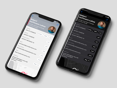 Contacts App Redesign — black & white
