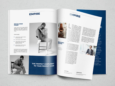 Furniture Company Magazine branding brochure chair cover design editorial furniture layout magazine minimal printdesign template typography