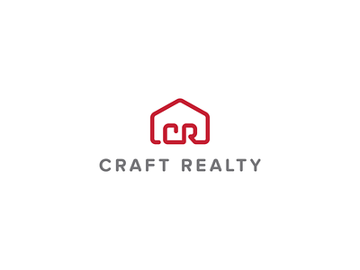 Craft Realty badge house logo real estate red