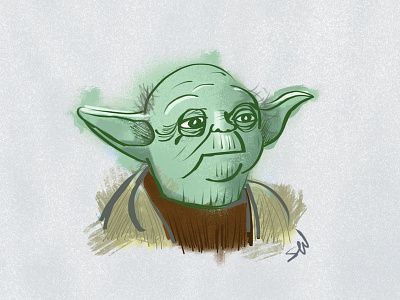 Yoda Sketch drawing pencil procreate sketch star star wars wars yoda