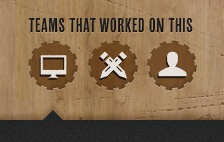 Teams. gear icons wood
