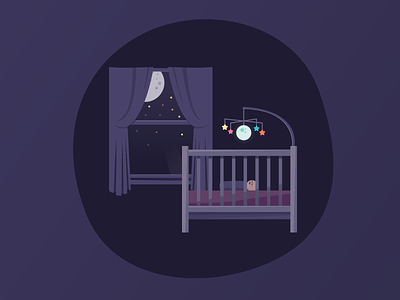 Nod - Onboarding Illustration 1 baby illustration onboarding purple sleep