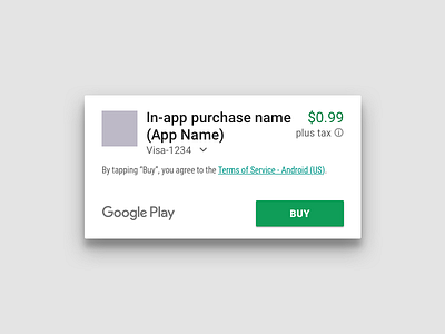 Google Play In-App Purchase Dialog